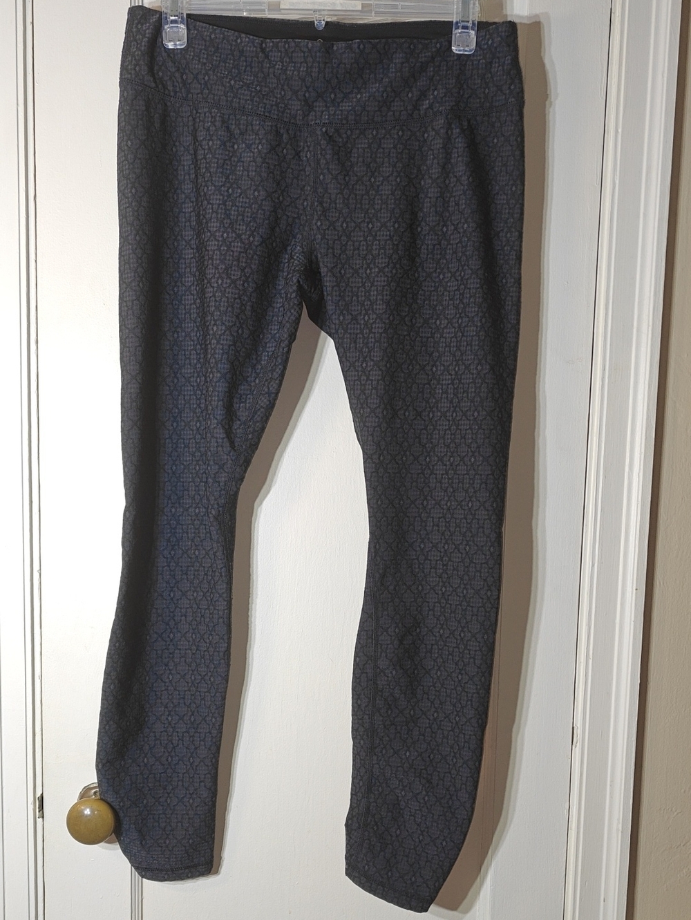 Prana Misty Leggings Purple Knit Jacquard Workout Yoga Pants Size Large